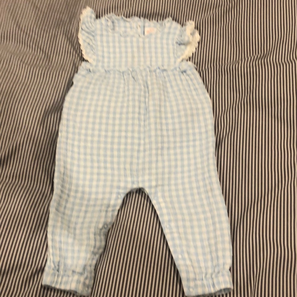 Cat & Jack Baby Blue Checkered Outfit
